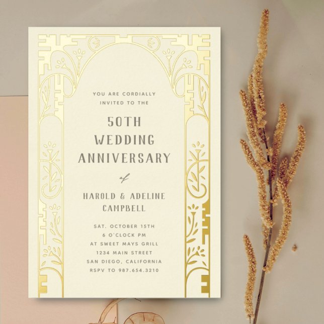 Faire-part d'anniversaire de mariage en feuille d' (Créateur téléchargé)