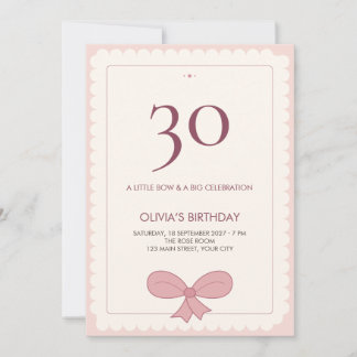 Faire-part d'anniversaire élégant Blush Scallop Bo