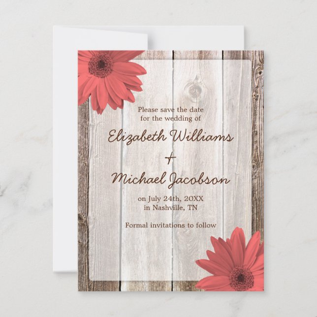 Faire-part d'annonce de mariage à la Fleur de Cora (Devant)