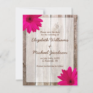 Faire-part d'annonce de mariage rustique à la marg