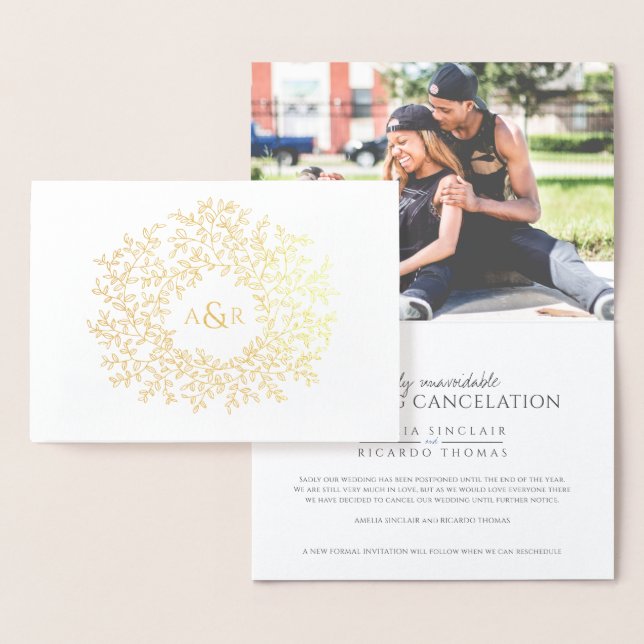 Faire-part d'annulation de mariage au monogramme d (Affichage)
