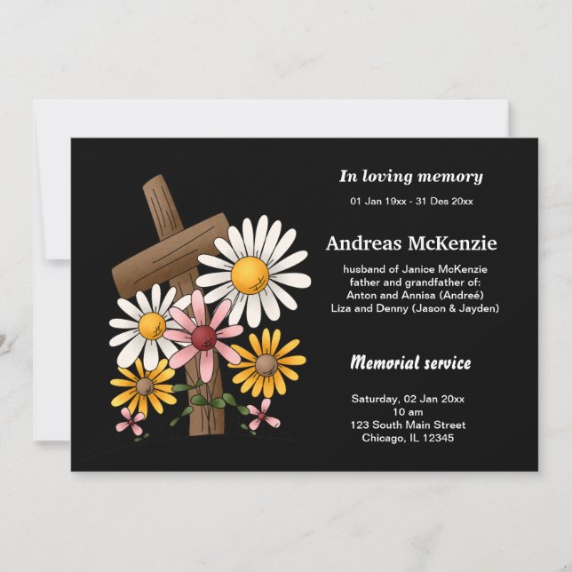 Faire-part Dans la mémoire aimante (Devant)