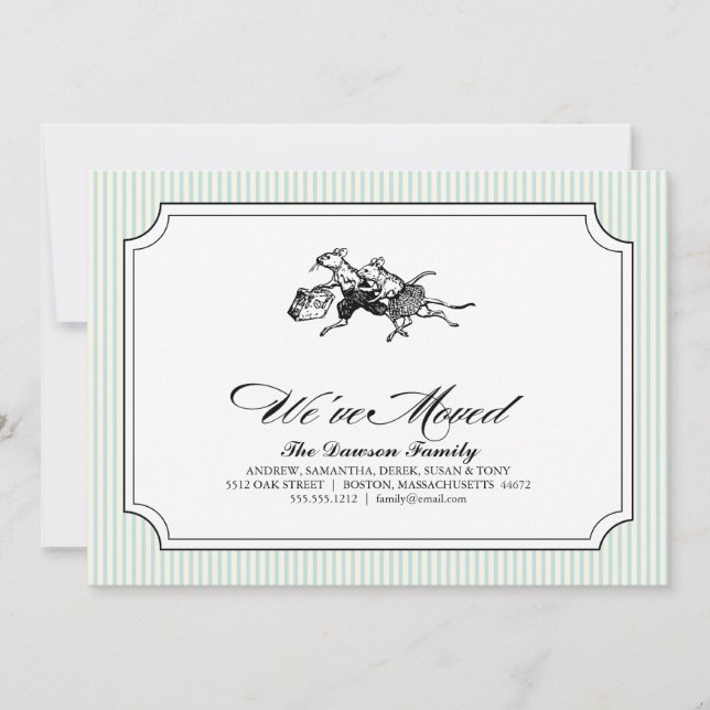 Faire-part dans le coffre {nous avons déplacé} (Devant)