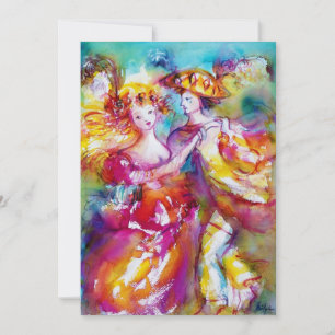 Faire-part DANSE DE CARNIVAL 2, rose bleu vibrant