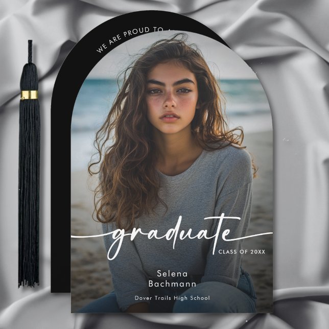 Faire-part d'arc de graduation de script photo mod (Créateur téléchargé)