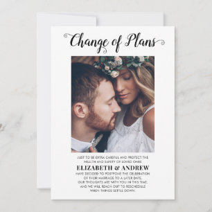 Faire-part Date de changement de plans Photo Report de mariag