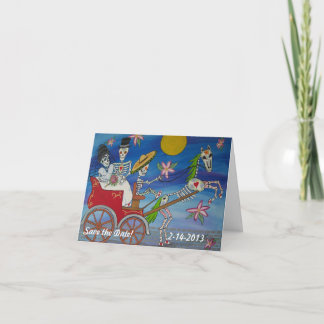 Faire-part Day of the Dead Save the Date Wedding Notecard