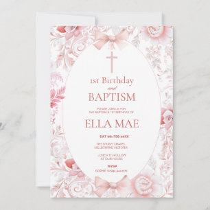 Faire-part de 1er anniversaire et baptême pour fil