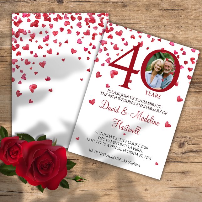 Faire-part de 40e anniversaire de mariage avec une (Créateur téléchargé)