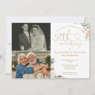 Faire-part de 50e anniversaire de mariage à monogr