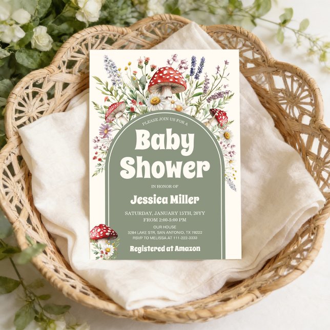 Faire-part de Baby Shower à l'aquarelle de champig (Créateur téléchargé)