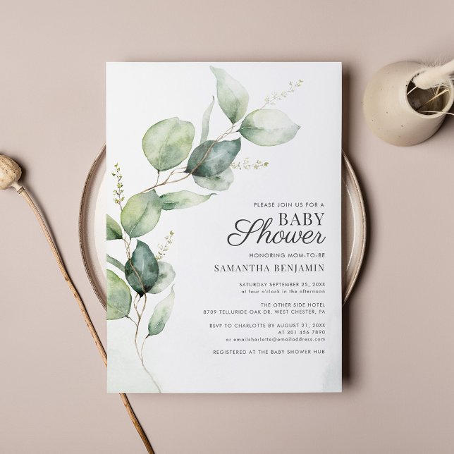 Faire-part de Baby Shower à petit budget avec feui (Créateur téléchargé)