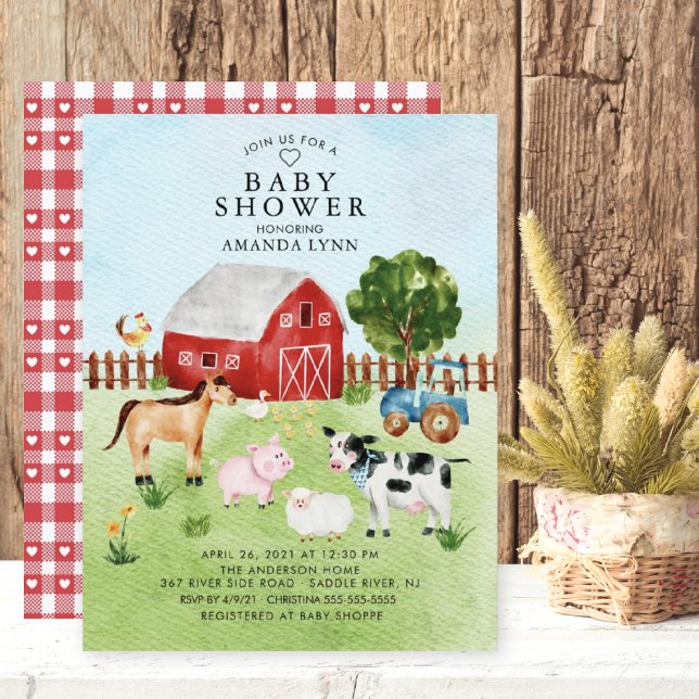 Faire-part de Baby Shower Animaux de la Ferme à l' (Créateur téléchargé)