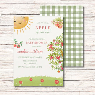 Faire-part de Baby Shower aquarelle pour verger de