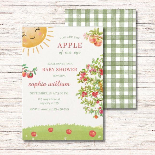 Faire-part de Baby Shower aquarelle pour verger de (Créateur téléchargé)
