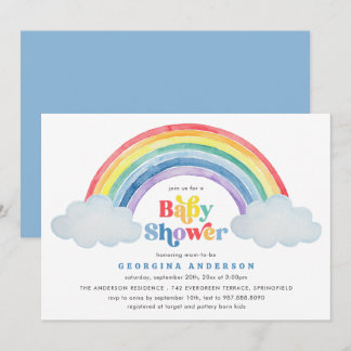 Faire-part de Baby Shower Arc-en-Ciel