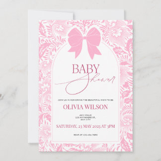 Faire-part de Baby Shower Arc-en-ciel Rose Mignon