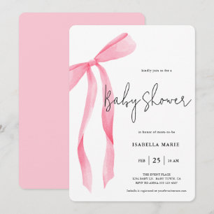 Faire-part de Baby Shower Arc-en-ciel Rose Pastel 