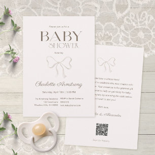 Faire-part de Baby Shower Arc en Rose Poussiéreuse
