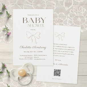 Faire-part de Baby Shower Arc-en-Soie Verte Clair