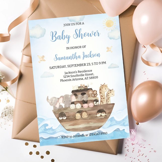 Faire-part de Baby Shower Arche de Noé (Créateur téléchargé)