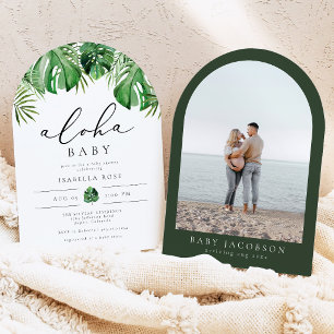 Faire-part de Baby Shower Arches Feuilles de Palmi