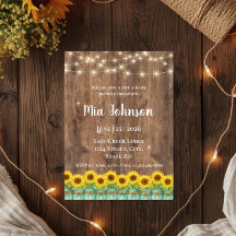 Faire-part de Baby Shower au Tournesol Rustique da