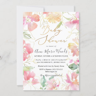 Faire-part de Baby Shower aux doux pois de senteur