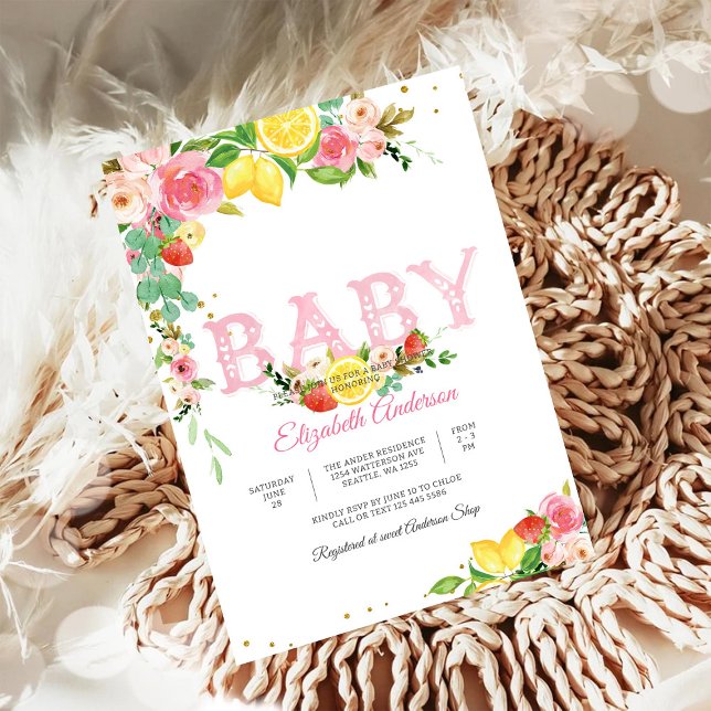 Faire-part de Baby Shower aux fleurs de citron et  (Créateur téléchargé)
