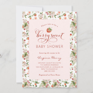 Faire-part de Baby Shower aux fraises