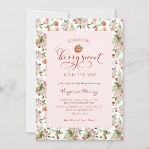 Faire-part de Baby Shower aux Fraises