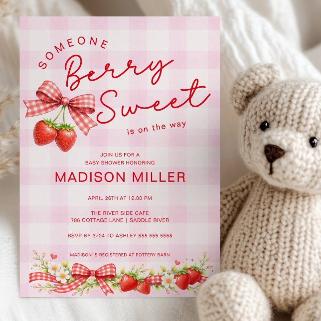 Faire-part de Baby Shower aux Fraises Sucrées (Créateur téléchargé)