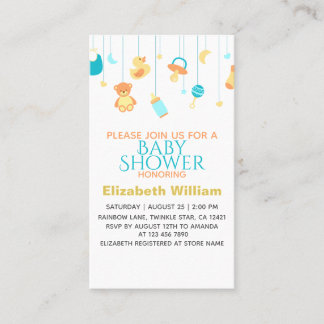 Faire-part de Baby Shower avec des décorations élé