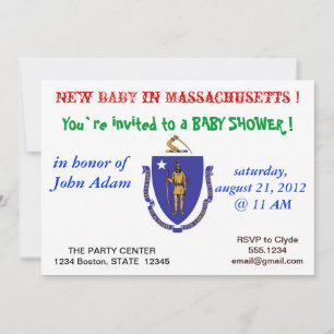 Faire-part de Baby Shower avec le drapeau du Massa