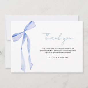 Faire-part de Baby Shower avec un Nœud Bleu, Invit