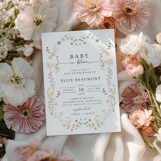 Faire-part de Baby Shower Baby in Bloom (Créateur téléchargé)