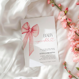 Faire-part de Baby Shower 'Baby Sprinkle' Ruban Ro