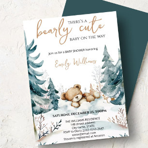Faire-part de Baby Shower "Bearly Cute"   Ours de 