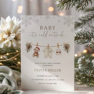 Faire-Part de Baby Shower Bébé Il Fait Froid Dehor