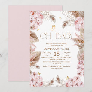Faire-part de Baby Shower Bohème Rustique