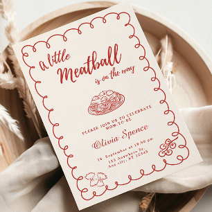 Faire-part de Baby Shower Boule de Viande Italienn