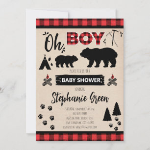 Faire-part de Baby Shower Bûcheron