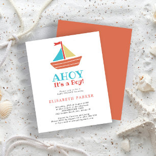 Faire-part de baby shower Budget Ahoy C'est un Gar