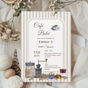 Faire-part de Baby Shower Café Vintage