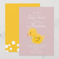 Faire-part de Baby Shower Canard en Caoutchouc Aqu