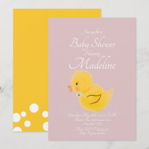 Faire-part de Baby Shower Canard en Caoutchouc Aqu