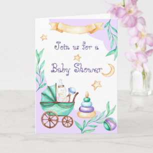 Faire-part de Baby Shower Carrosse 