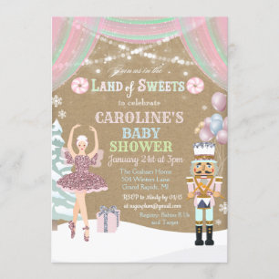 Faire-part de Baby Shower Casse-Noisette Sucre Plu