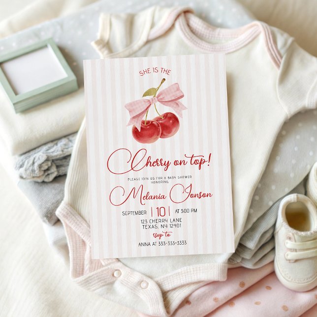 Faire-part de Baby Shower "Cerise sur le Gâteau" (Créateur téléchargé)