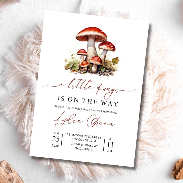 Faire-part de Baby Shower Champignon, Baby Shower  (Créateur téléchargé)